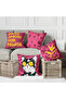 4-Piece Combination Cute Cat Set. Modern Patterned Decorative Digital Printed Throw Pillow Cover