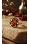 Agate Natural Stone Vintage Adjustable Women's Copper Ring