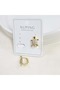 Xuping 8 mm Stone-Set Turtle Hoop Earrings Gold - 2