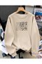 Women's Note to Self Written Casual Fit Crew Neck Beige Sweatshirt