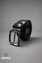 Men's Faux Leather Classic Buckle Black 4 cm Belt