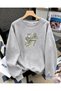 Women's My Dream Printed Special Design Comfortable Fit Crew Neck Gray Sweatshirt