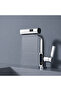 3-Mode Led Temperature Display Pull-Out Waterfall Faucet 360 °   Swivel Kitchen Bathroom Sink Faucet - 3