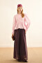 Beli Gathered Muslin Blouse Powder - 4