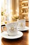 Set of 2 Porcelain Cups with Gold Floral Motifs - 3