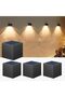 Lohlee Solar Powered Wall Lights, Modern Square Design Wall Sconce, Ip65 Waterproof for Outdoor Use.