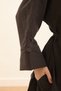 Tie-Up Bat Sleeve Trousers Set Brown - 3