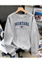 Women's Montana University Written Casual Fit Crew Neck Gray Sweatshirt
