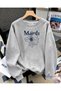 Women's Mardi Daisy Graphic Printed Comfortable Fit Crew Neck Gray Sweatshirt