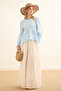 Beli Gathered Muslin Blouse Blue - 2