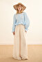 Elastic Waist Wide Leg Trousers Stone - 5