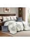 Nefren Premium Quality Velvet Compressed Bedding Set - 6 Pieces Quilted Rose Pattern with Elastic Sheet - 6