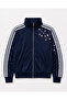 Sakura Embroidery Three Stripe Detailed Street Wear Y2K Zipper Jacket - 3