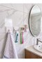 4-Piece Bathroom Organizer Set - Towel Rack, Shaving Razor Holder, Toothbrush Holder, and Earpick Holder - 2