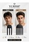 Unisex Men's 2-Piece Black Fluffy Hair Lift Root Volume Heatless Styling Comb Hairpiece Volumizing Korean Clip