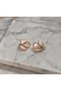 Powder Pink Leaf Model Gold Women's Earrings - 2