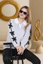 Women's Gray Ribbon Detailed Polo Collar Stylish Design Sweatshirt - 6