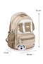 Premium Imported Waterproof Fabric Multi-Compartment School, Sports, Travel, Laptop Backpack Beige Mink 15F - 3
