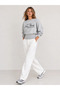 Women's Gray New York Printed Crew Neck Oversize Sweatshirt with Waist Tie