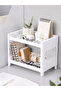 2-Tier Multi-Purpose Organizer Shelf – Kitchen, Bathroom, Makeup Table and Office Desktop Organizer White - 2