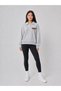 Women's Gray Chest Printed Polo Collar Snap Button Low Shoulder Sweatshirt - 6