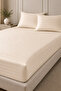 طقم شرشف مطاطي قطن - ساتان 210 TC (83 خيط) كريمي - 2