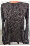 Er Clothing Summer Combed Cotton Blouse Long-Sleeve O-Neck Black Floral - 3