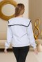 Women's Gray Sailor Collar Half-Zipper Stylish Design Sweatshirt - 7