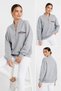 Women's Gray Anything Printed Shawl Collar Half-Zip Sweatshirt - 5