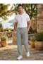 Men's Lightly Textured Linen Blend Pants with Elastic Waist and Pockets, Relaxed Fit - 4