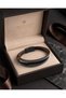 Montel Obsidian – Men's Leather Bracelet with Braided Detail, Comes with Special Gift Box - 3