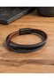 Montel Obsidian – Men's Leather Bracelet with Braided Detail, Comes with Special Gift Box - 2