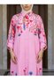 Women's Floral Buttoned Pocketed Hijab Shirt Dress - 2