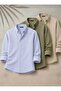 Men's Blue Khaki Beige 3-Pack Easy-Iron 100% Cotton Linen-Look Breathable Anti-Sweat