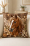 Vintage Horse and Butterfly Patterned Western Boho Digital Printed Decorative Throw Pillow Cover – (Double Sided) - 4