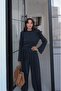 Anthracite Modal Blouse and Pants Set with Shawl - 6