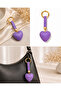 Heart and Stone Luxury Bag Charm – Purple Crystal Bag Charm - 3