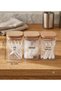 3-Pack Transparent 300 ml Containers with Wooden Lids – Decorative Storage Container for Cotton, Ear Swabs, Makeup, and Bath Accessories - 3