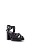 Women's Black Ankle Buckle Thick Heeled Leather Sandals 26Sfd132418 - 8