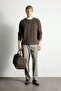 Regular Fit Waffle Textured Henley Collar Long Sleeve Basic T-Shirt I2067Ax26Au - 2