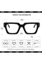 Fashion Square Glasses for Women Men Trendy Thick Frame Computer Eyeglasses Black Frame Clear Lens e - 7