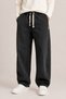 Men's Anthracite Elastic Waist Lace-Up Baggy Jeans – Flexible Jean Denim Relaxed Fit Straight Leg