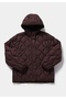 Regular Fit Hooded Zippered Lined Water Resistant Women's Brown Coat - 5