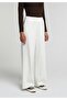 Regular Fit Mid Waist Straight Women's White Sweatpants - 4