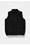 Regular Fit Stand Collar Zippered Lined Men's Black Vest - 6