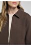 Regular Fit Zippered Unlined Women's Brown Jacket - 4