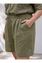 Lcwaikiki Curve Khaki Plus Size Linen Blend Women's Trousers - 3