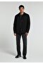 Regular Fit Zippered Lined Men's Black Jacket - 3