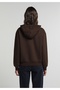 Regular Fit Hooded Plain Women's Brown Sweatshirt - 2