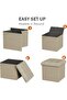 Ottoman Storage Box, Storage Stool, Foldable Storage Boxes, Toy Storage Box, Storage Bench - 4